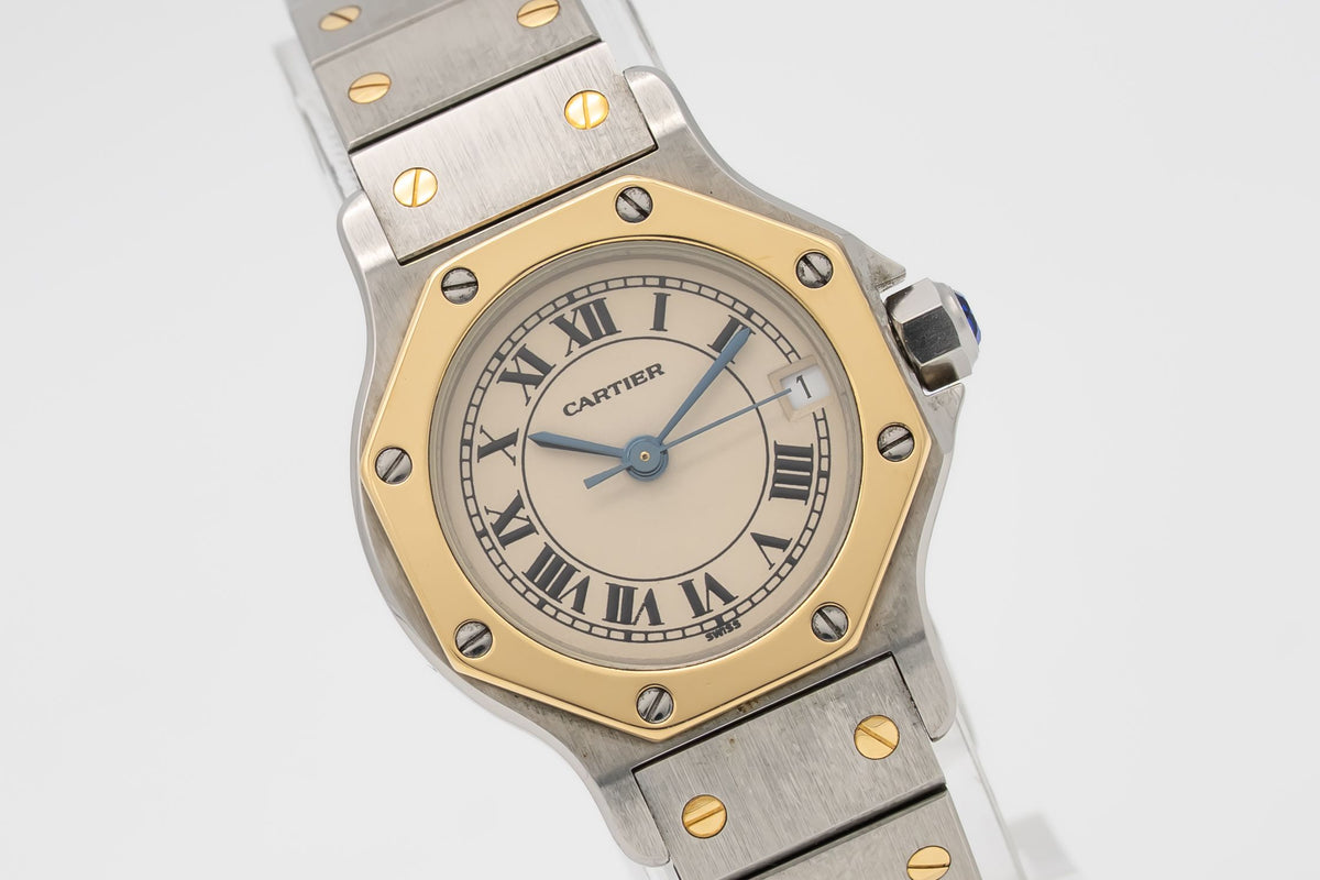 Cartier Santos Octagon Lady Unpolished Stahl Gelbgold 750 25mm
