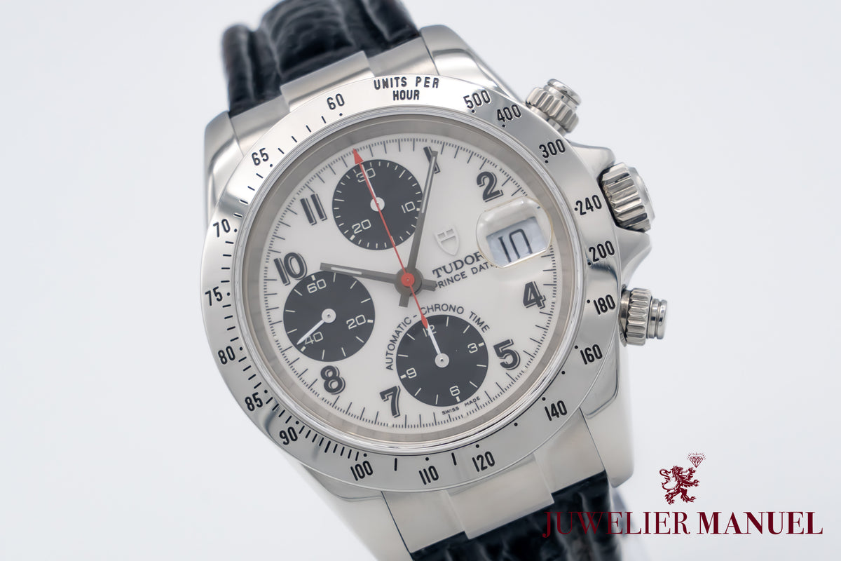 Tudor Prince Date Rare Panda Dial B&P Stahl Automatik 40mm