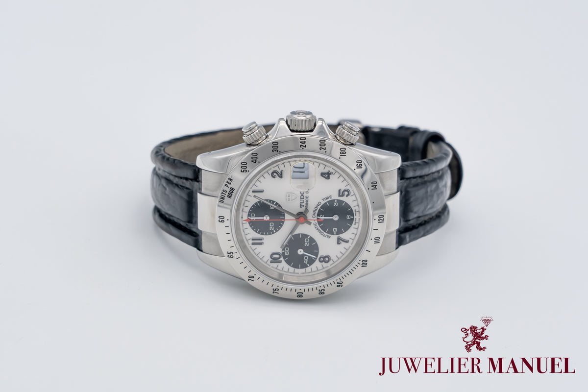 Tudor Prince Date Rare Panda Dial B&P Stahl Automatik 40mm