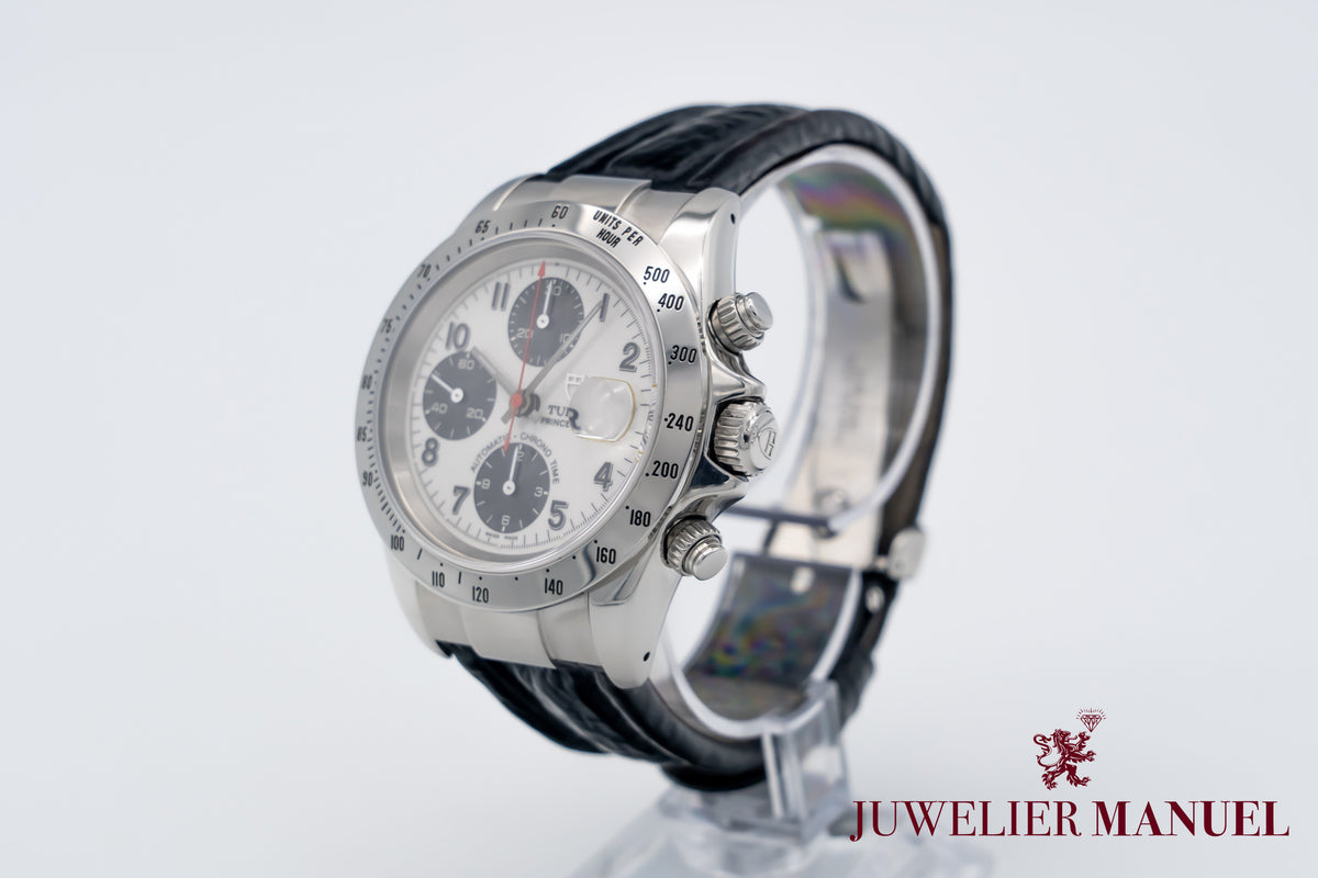 Tudor Prince Date Rare Panda Dial B&P Stahl Automatik 40mm