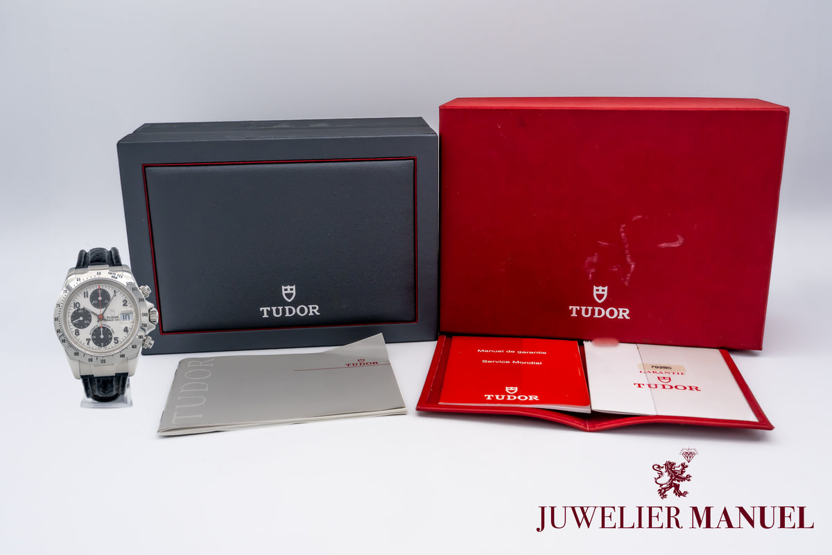 Tudor Prince Date Rare Panda Dial B&P Stahl Automatik 40mm