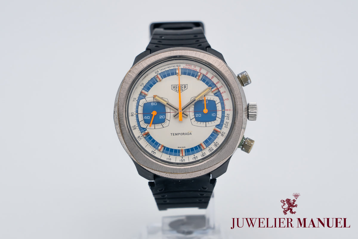 Heuer Temporada Chronograph Stainless Steel Manual Winding 42mm