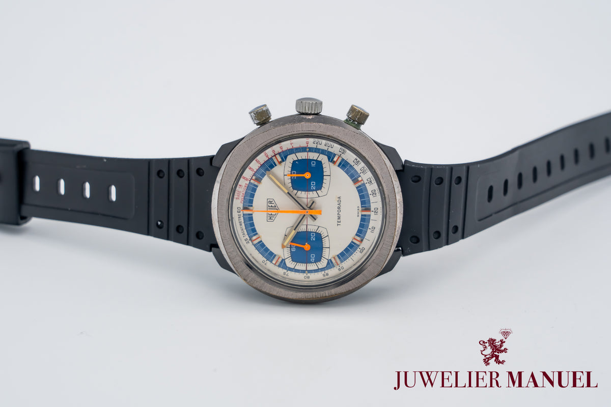 Heuer Temporada Chronograph Stainless Steel Manual Winding 42mm