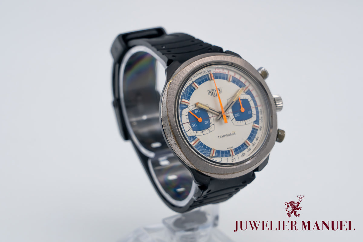 Heuer Temporada Chronograph Stainless Steel Manual Winding 42mm