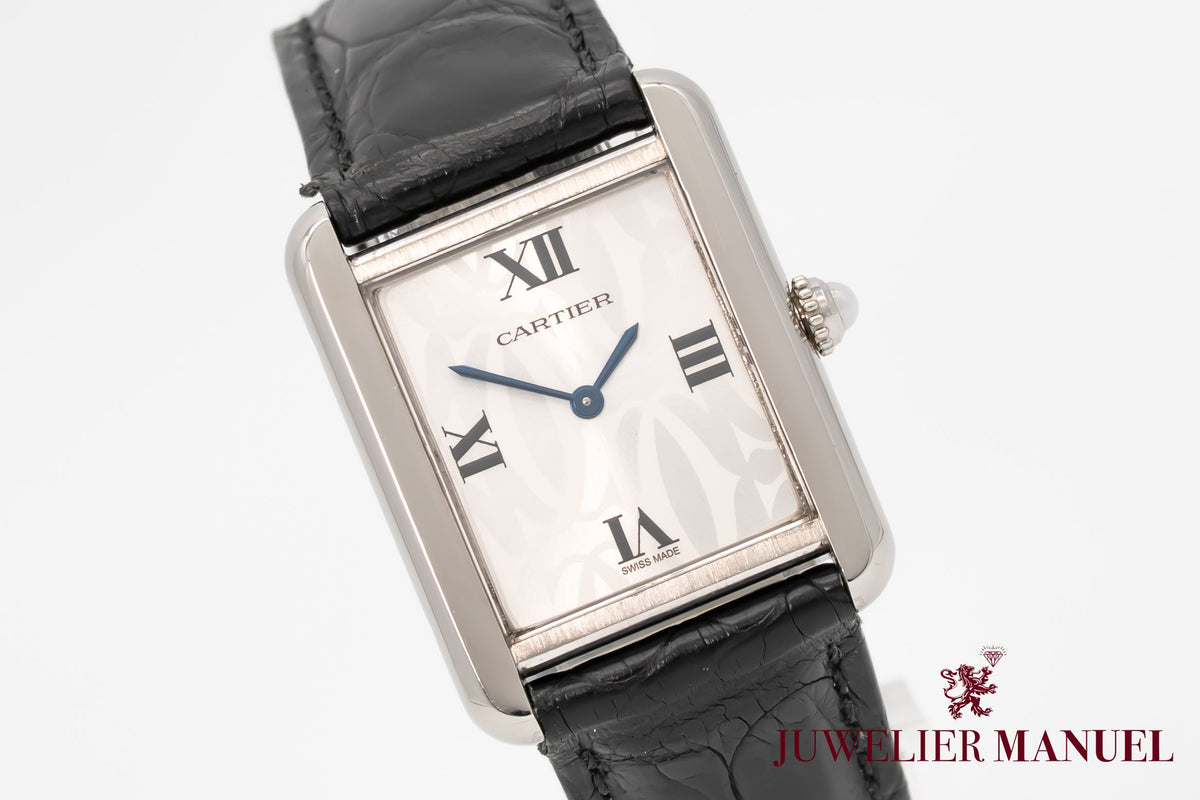 Cartier Tank Solo 2716 Cadran Orange Rare Acier Inoxydable 24mm