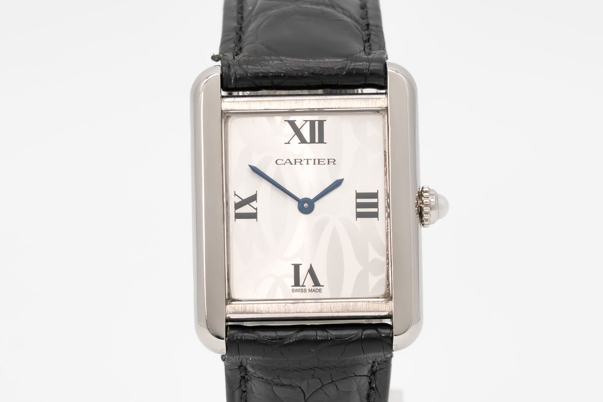 Cartier Tank Solo 2716 Cadran Orange Rare Acier Inoxydable 24mm