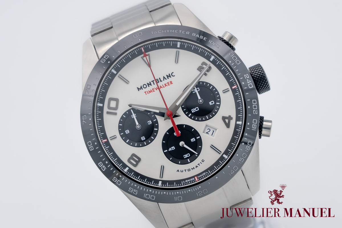 Montblanc Timewalker Chronograph Panda Stahl Automatik 44mm