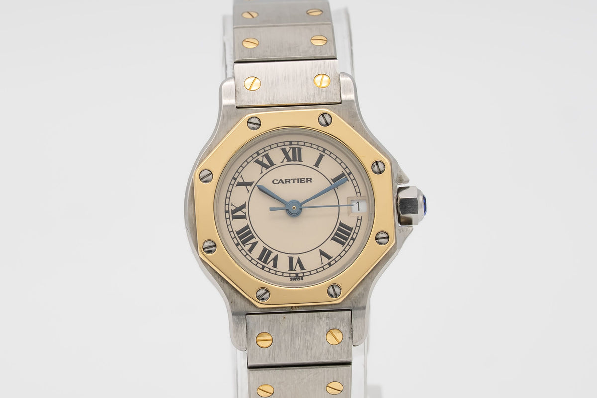Cartier Santos Octagon Lady Unpolished Stahl Gelbgold 750 25mm