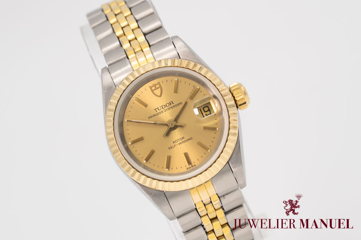 Tudor Prince Oysterdate Lady 92413 Stahl Gelbgold 750 Automatik 25mm Papers