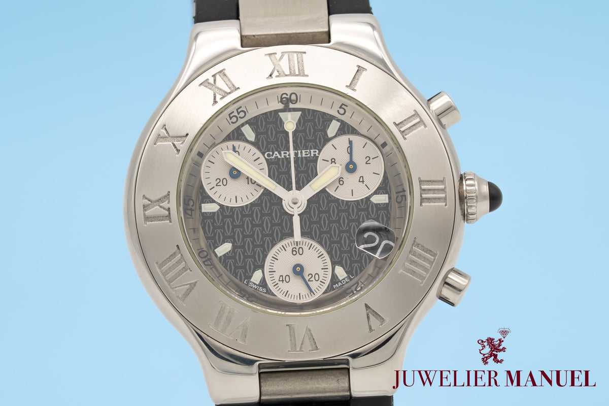Cartier 21 Chronoscaph 2424 Stainless Steel 38mm