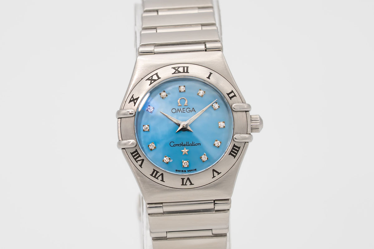 Omega Constellation Ladies Lady Blue MOP Diamond Dial 1562.85 Steel 22m