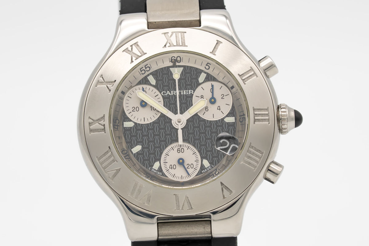 Cartier 21 Chronoscaph 2424 Stainless Steel 38mm