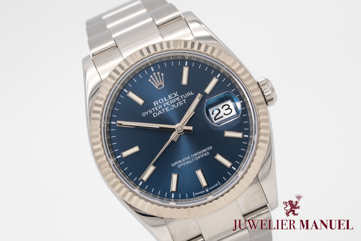 Rolex Datejust 126234 Rare Blue Dial Stahl Weissgold 750 Automatik 36mm