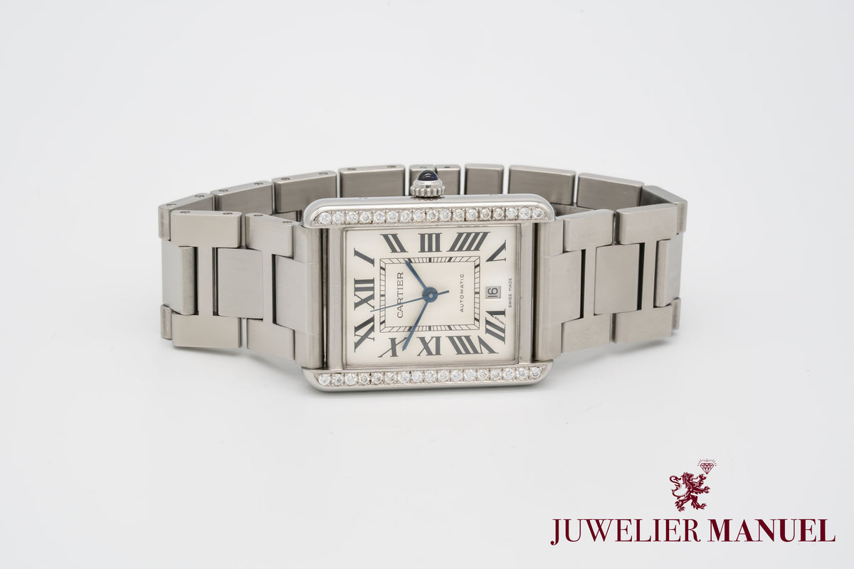 Cartier Tank Solo XL Diamonds Stainless Steel Automatic 31mm
