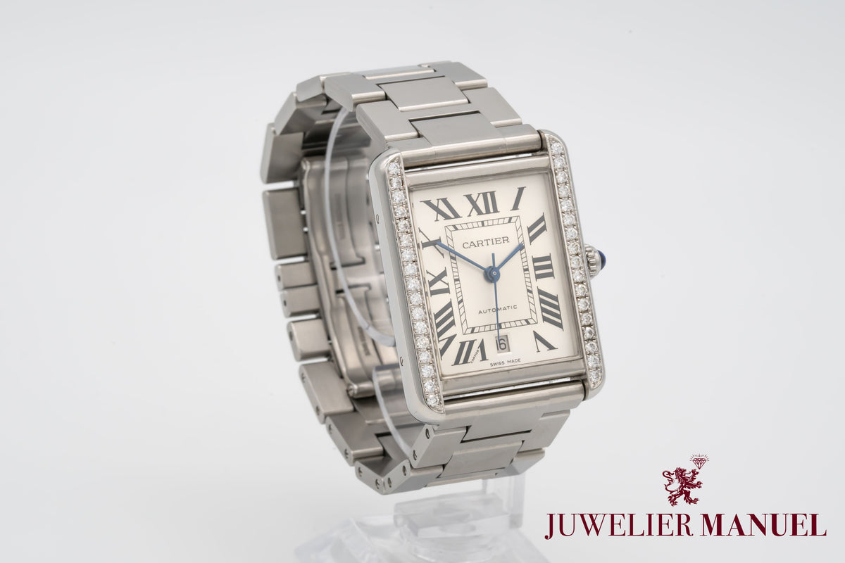 Cartier Tank Solo XL Diamonds Stainless Steel Automatic 31mm