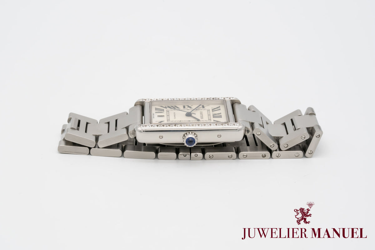 Cartier Tank Solo XL Diamonds Stainless Steel Automatic 31mm