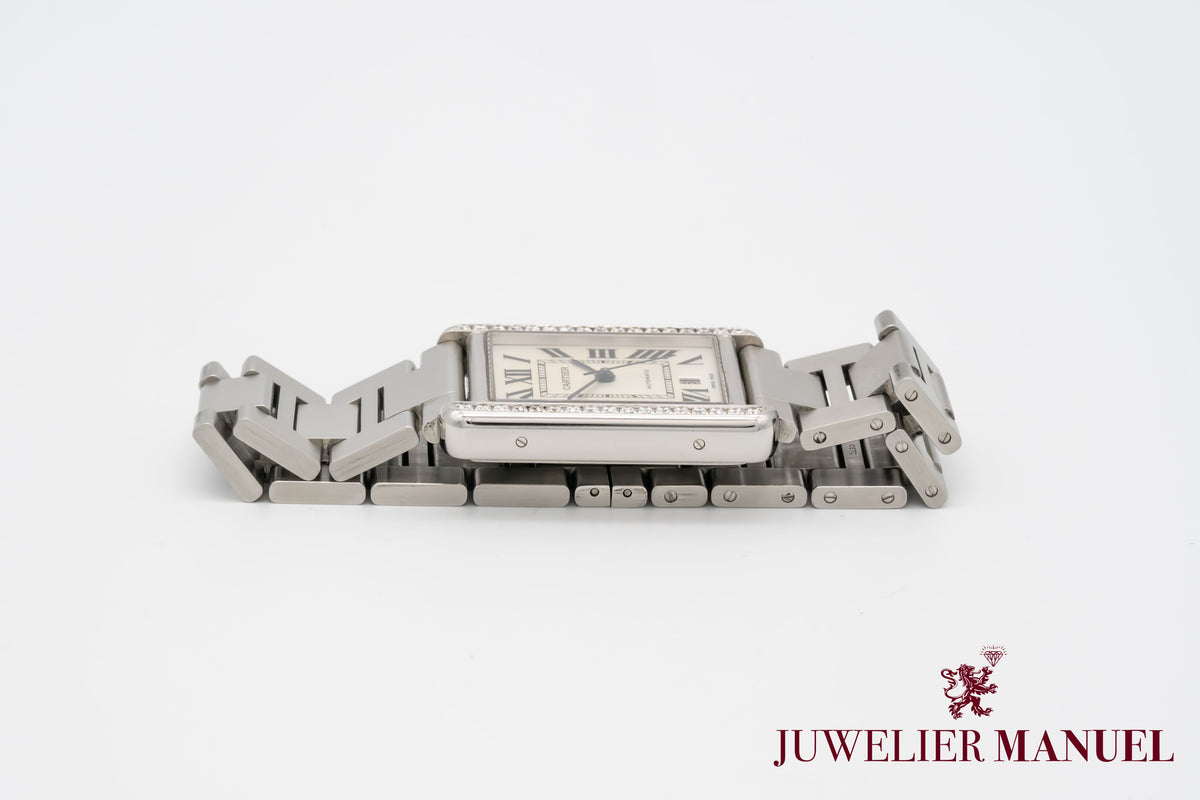Cartier Tank Solo XL Diamonds Stainless Steel Automatic 31mm