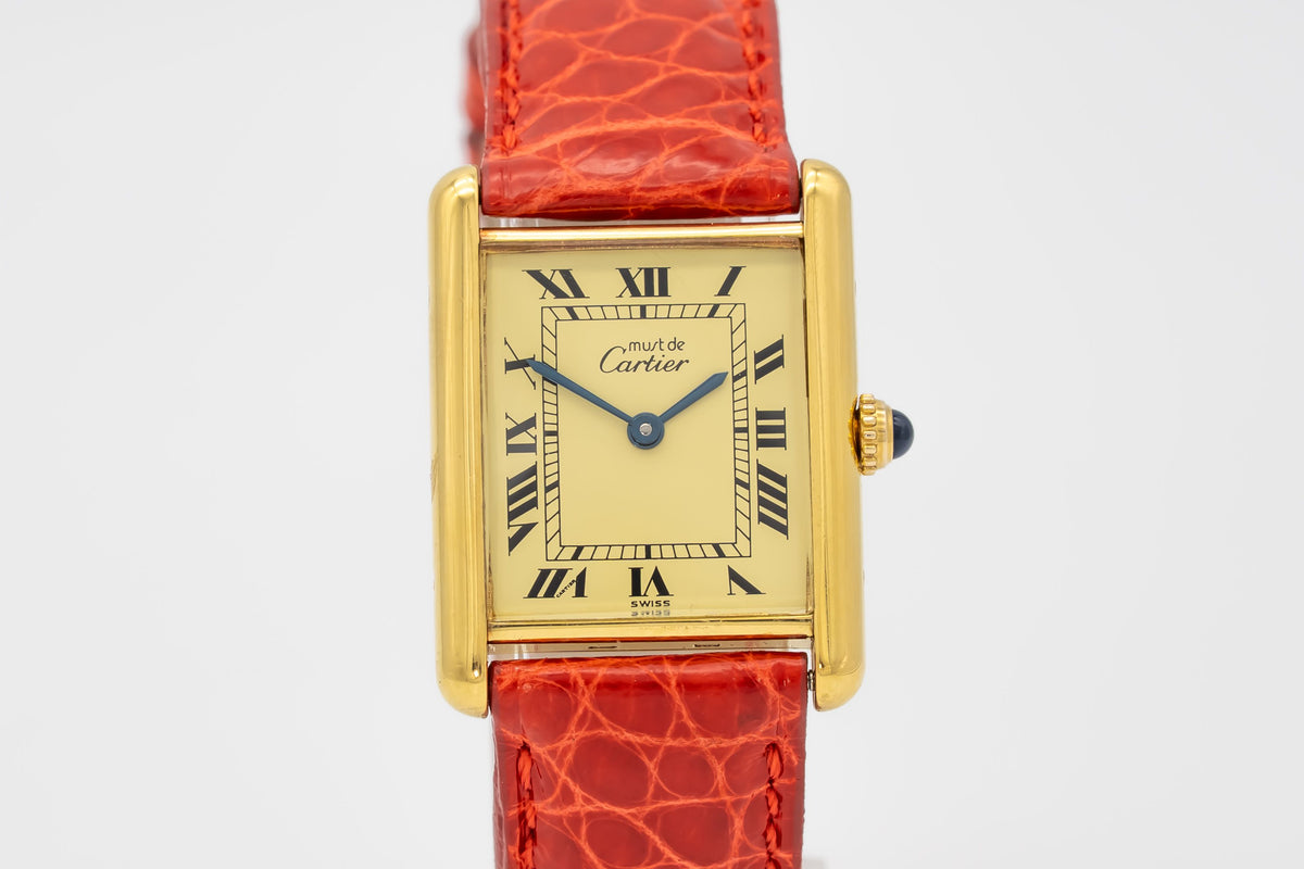 Cartier Tank Vermeil 590005 Rare Large Model Herrenuhr