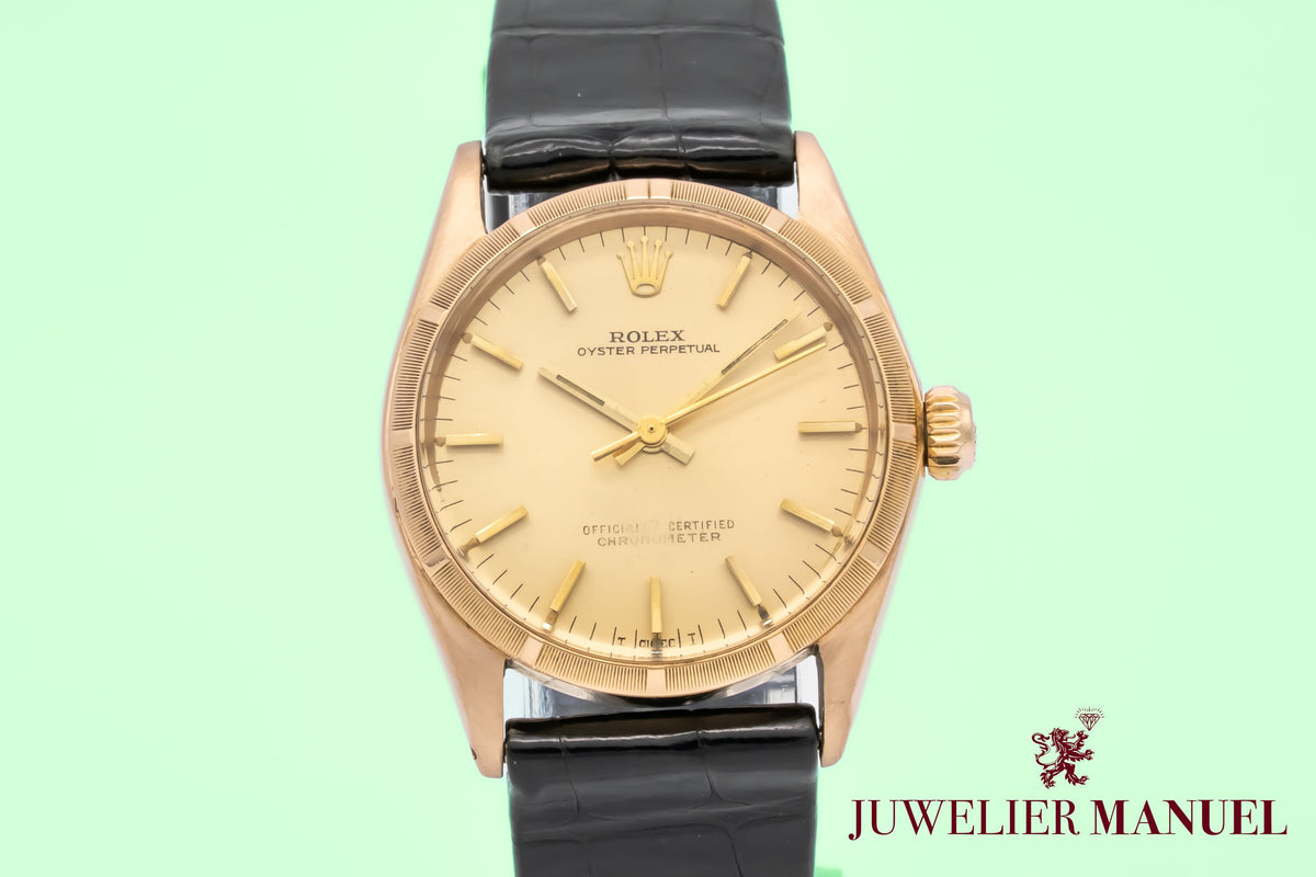 Rolex Oyster Perpetual 6549 Medium 18K Rosegold 750 Automatik 31mm