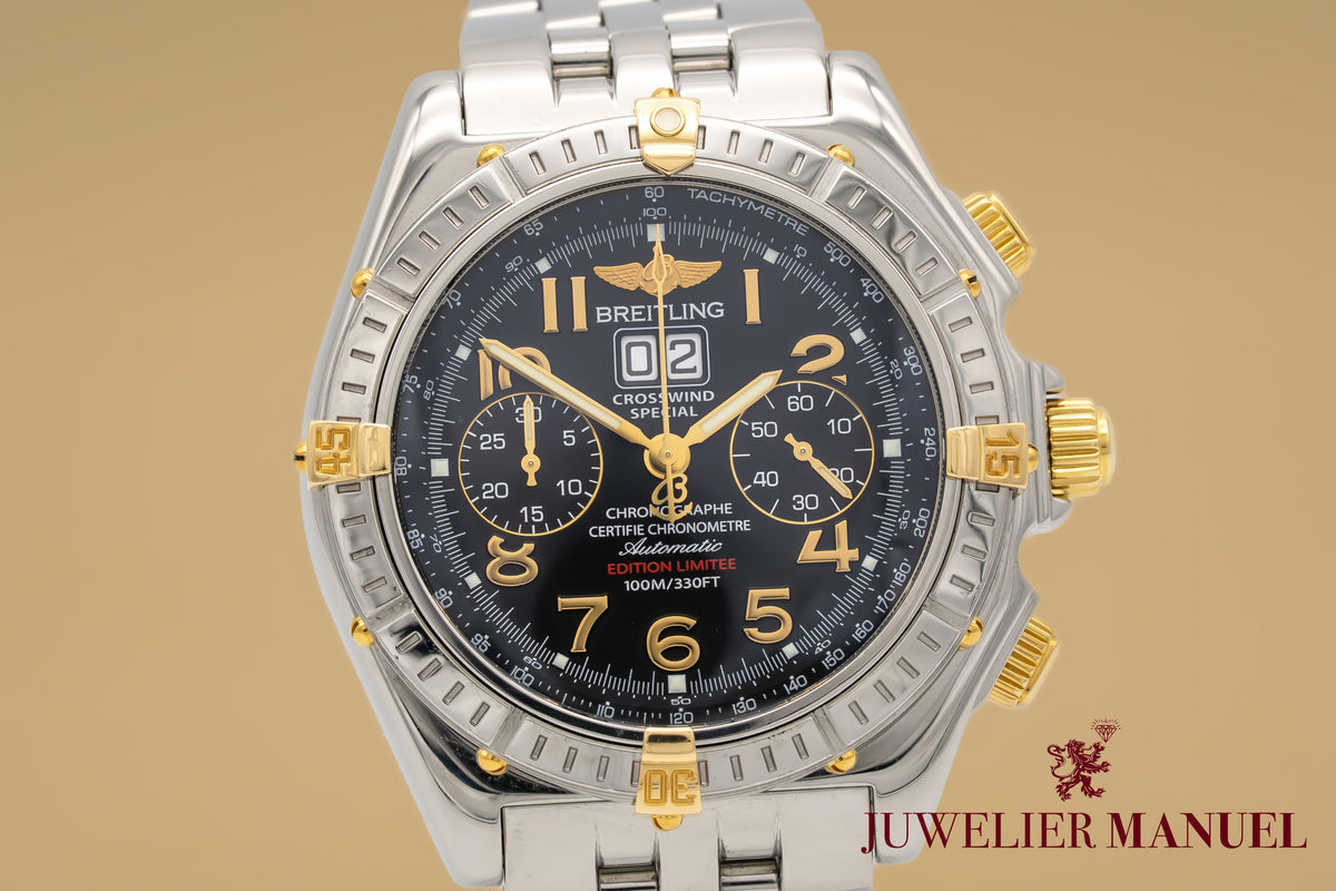 Breitling Crosswind Special B44356 Limited Edition Stahl Gelbgold Automatik 44mm Papers