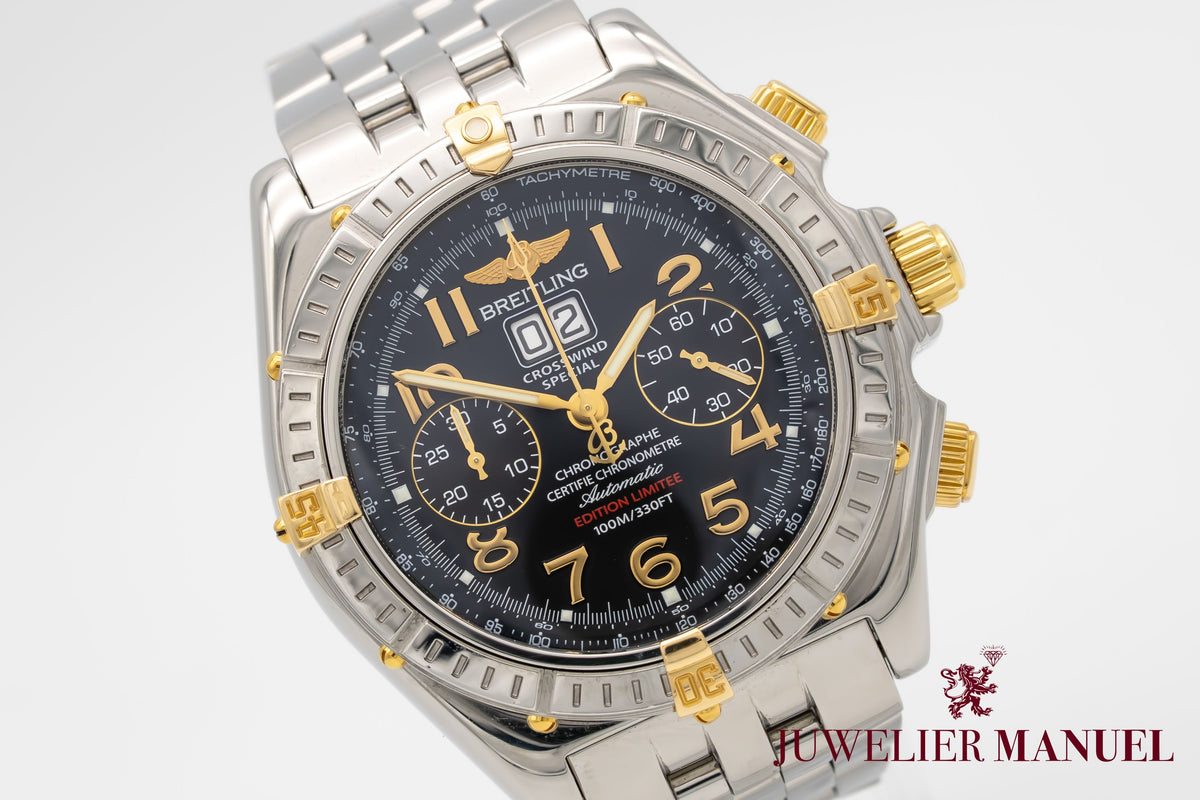 Breitling Crosswind Special B44356 Limited Edition Stahl Gelbgold Automatik 44mm Papers