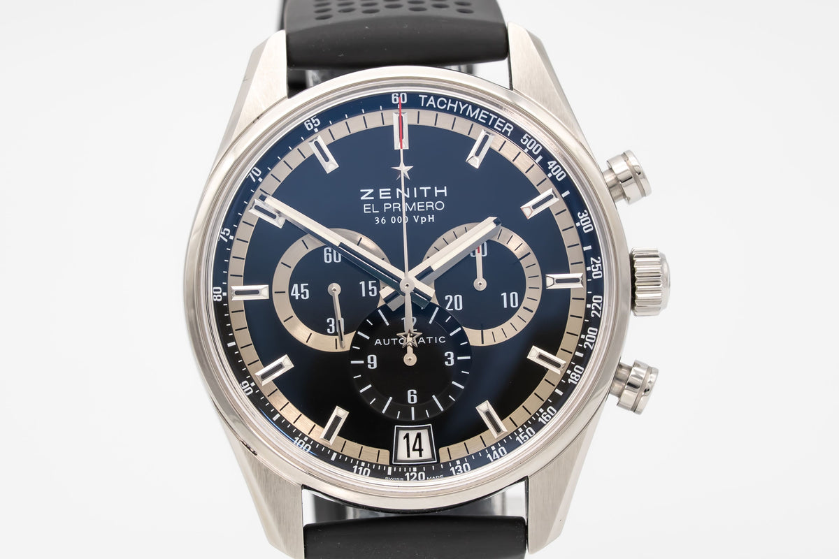 Zenith El Primero 36'000 VpH Stainless Steel Automatic 42mm Papers