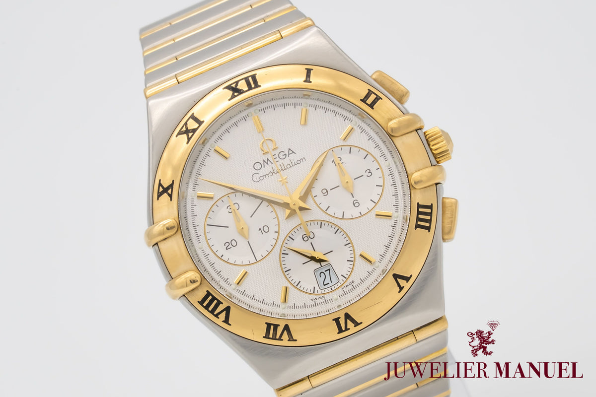 Omega Constellation Double Eagle Chronograph Stahl Gelbgold 750