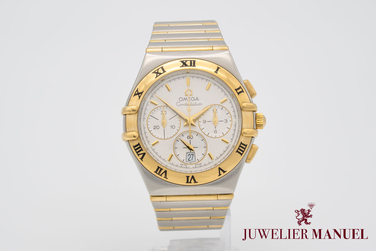 Omega Constellation Double Eagle Chronograph Stahl Gelbgold 750