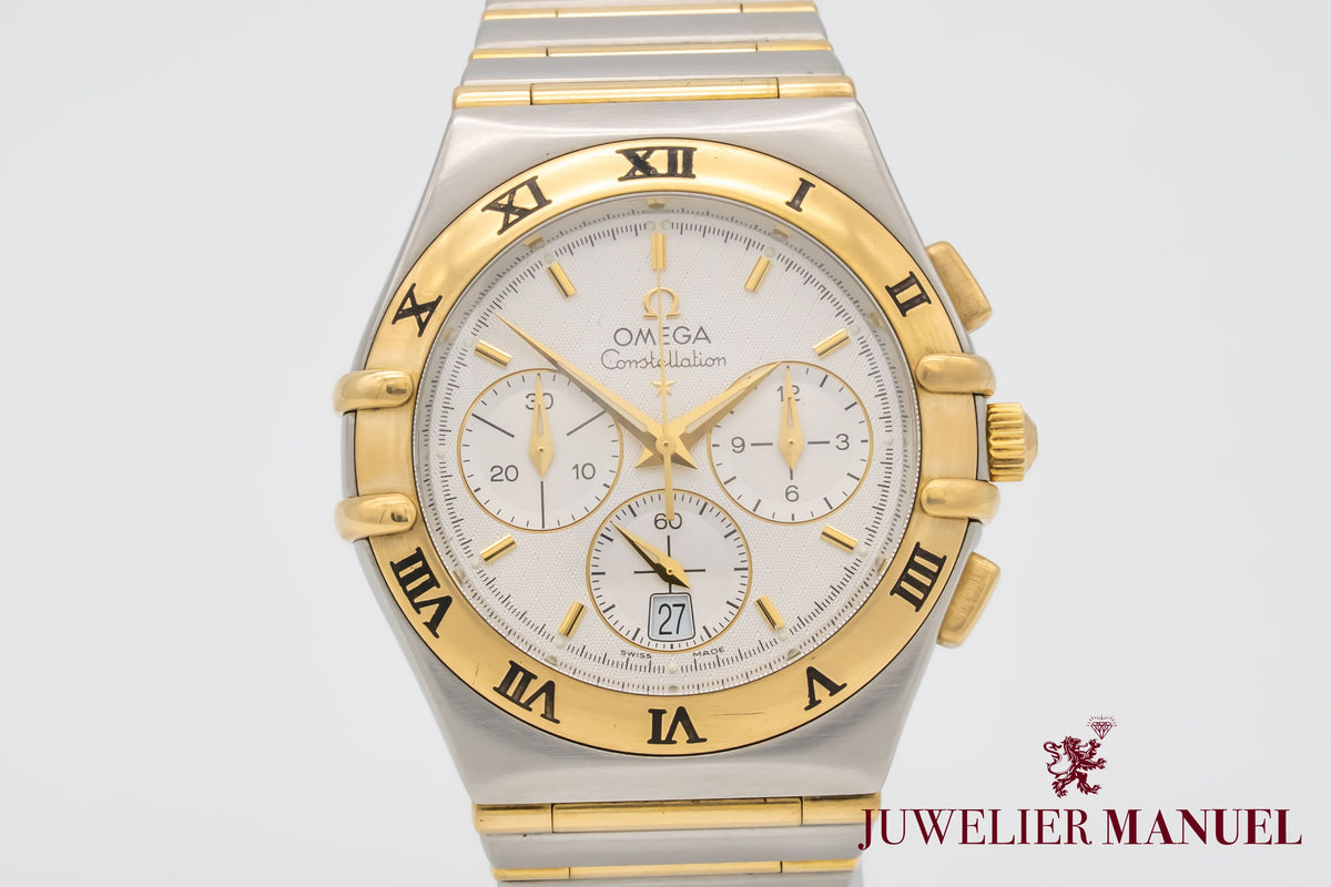Omega Constellation Double Eagle Chronograph Stahl Gelbgold 750