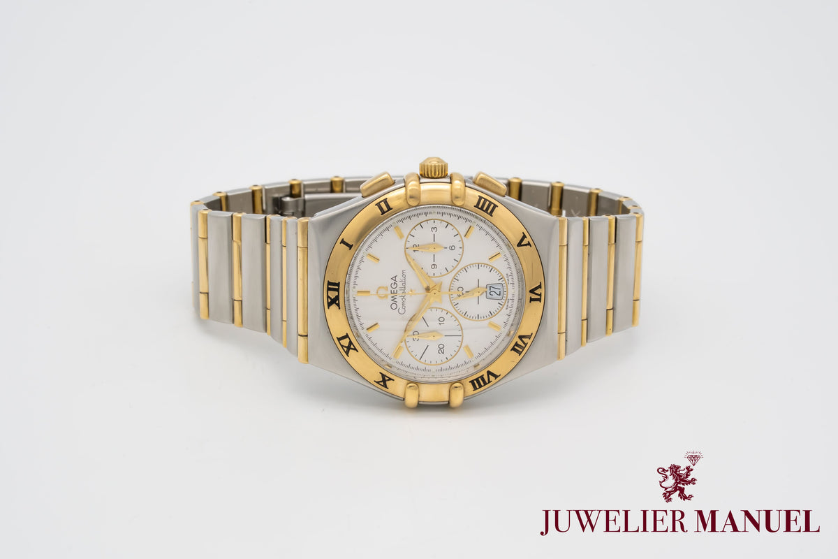 Omega Constellation Double Eagle Chronograph Stahl Gelbgold 750