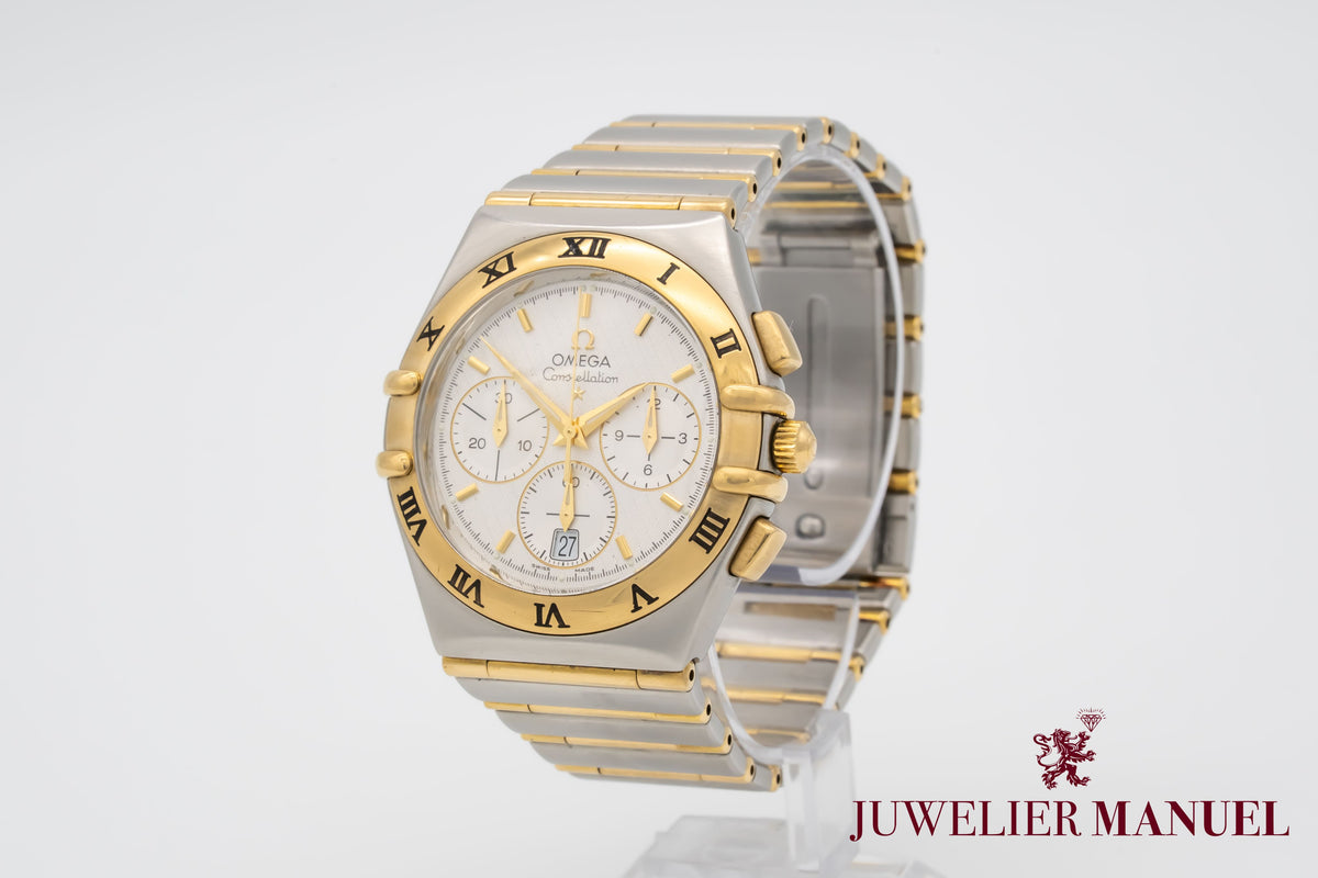 Omega Constellation Double Eagle Chronograph Stahl Gelbgold 750