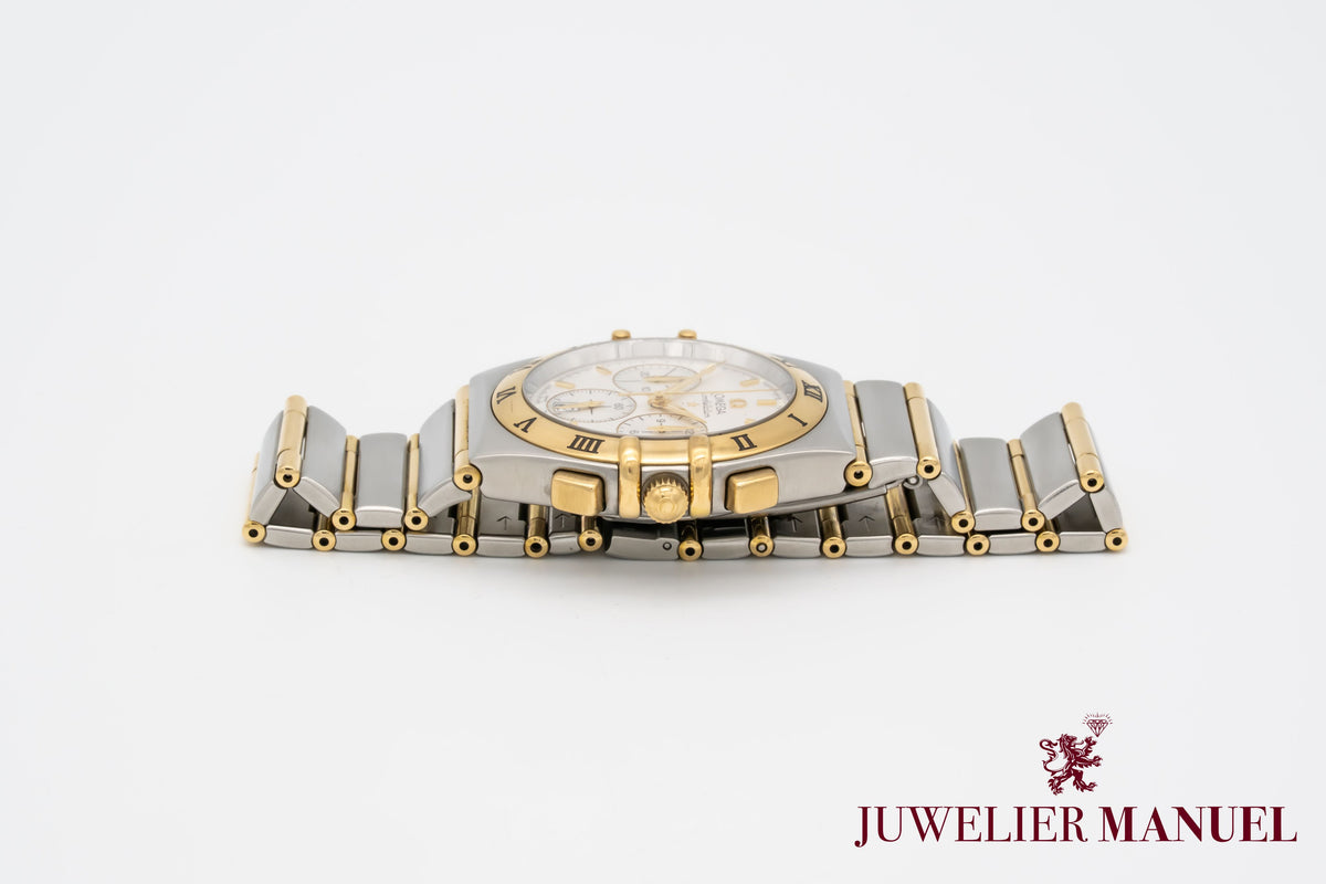 Omega Constellation Double Eagle Chronograph Stahl Gelbgold 750