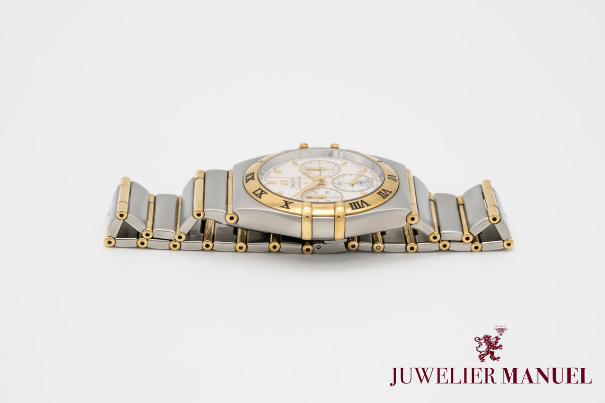 Omega Constellation Double Eagle Chronograph Stahl Gelbgold 750