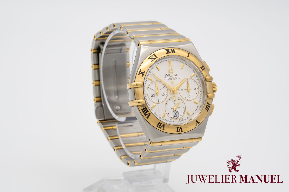 Omega Constellation Double Eagle Chronograph Stahl Gelbgold 750