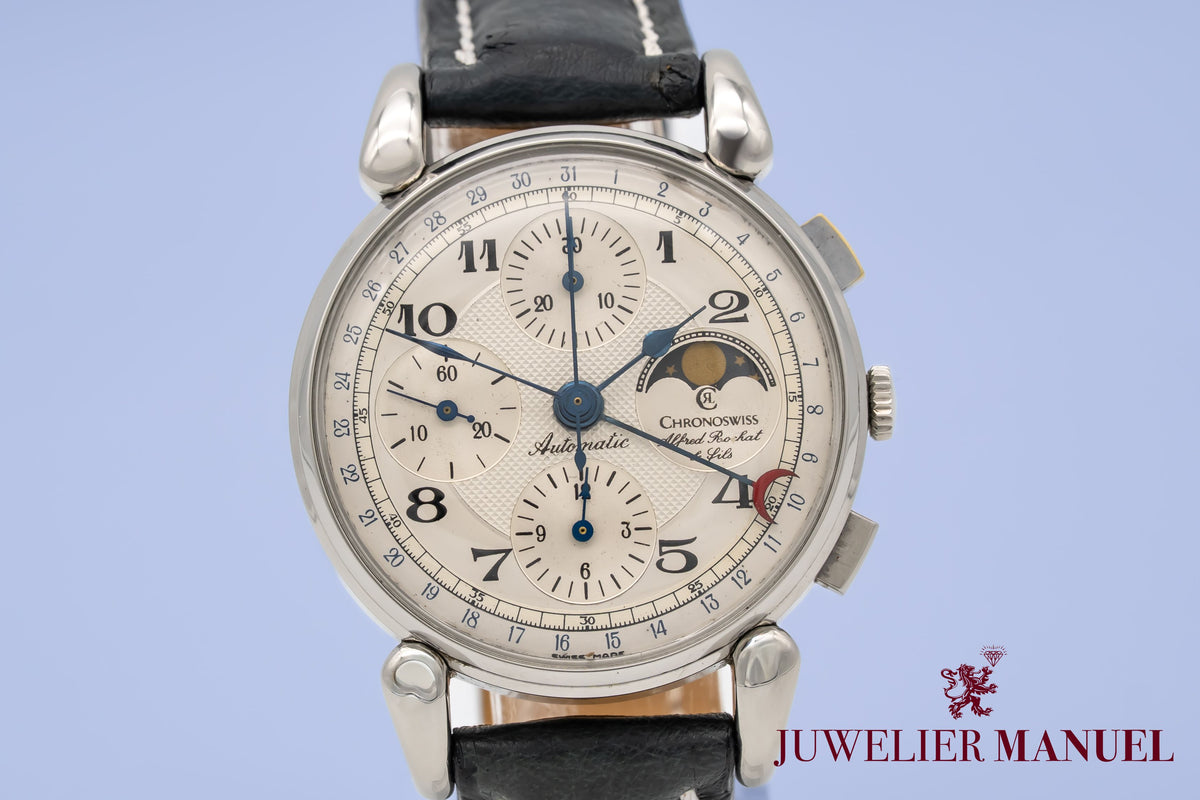 Chronoswiss Lunar Classic Chronograph Stainless Steel Automatic Papers 37mm