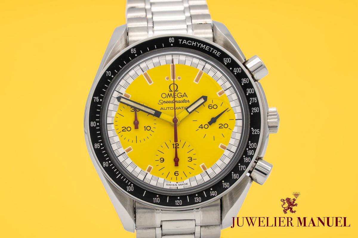 Omega Speedmaster Reduced Rare Unpolished Schumacher Edition Stahl Automatik 39mm