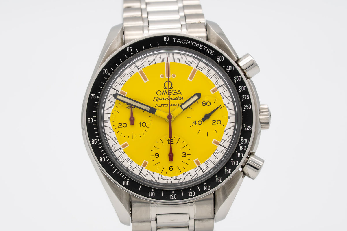 Omega Speedmaster Reduced Rare Unpolished Schumacher Edition Stahl Automatik 39mm