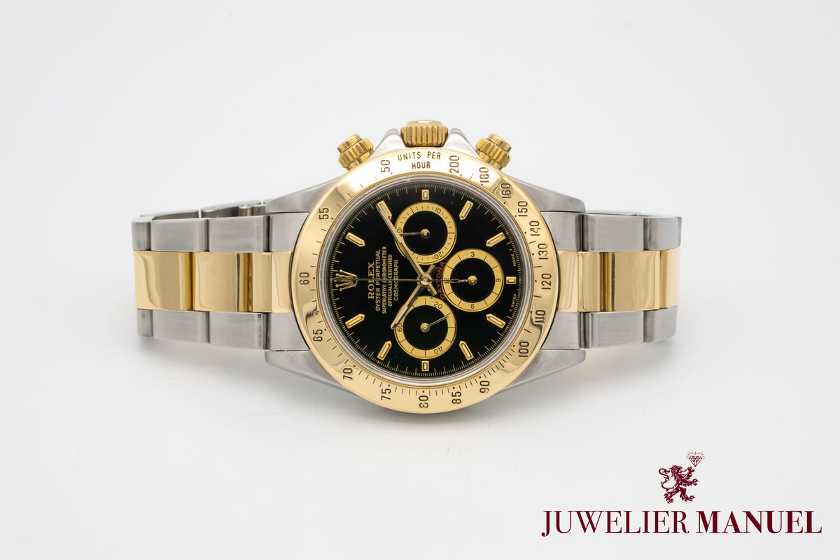 Rolex Daytona 16523 Zenith 200 Bezel Stahl Gelbgold 750 Automatik 40mm