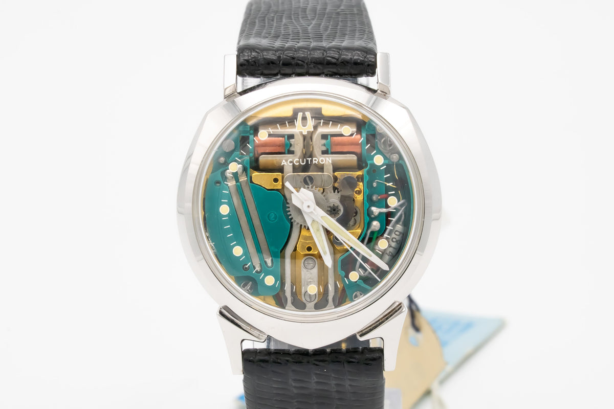 Bulova Accutron Spaceview 14K White Gold Unpolished Like NOS 33mm