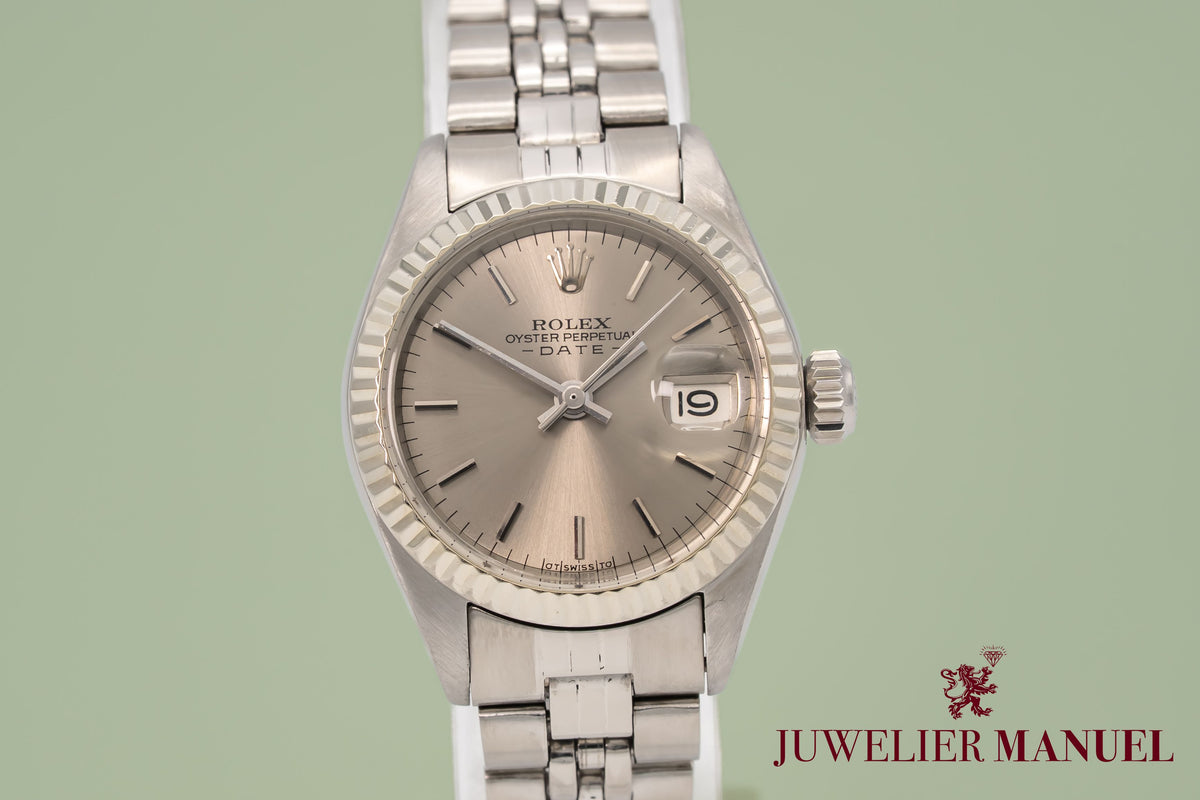 Rolex Lady-Datejust 6917 Rare Grey Dial Stahl Weissgold 750 Automatik 26mm