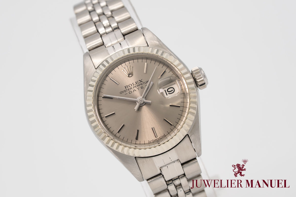 Rolex Lady-Datejust 6917 Rare Grey Dial Stahl Weissgold 750 Automatik 26mm