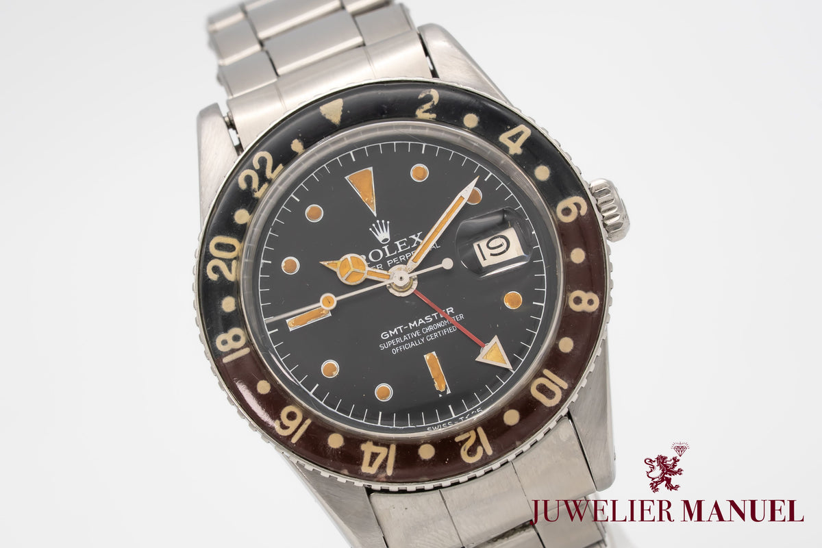 Rolex GMT-Master 6542 Rare Pussy Galore Bakelite Pepsi Stahl Automatik 38mm