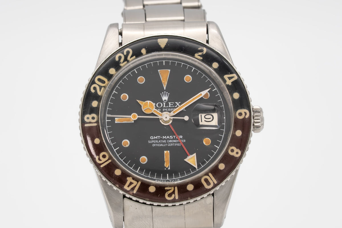 Rolex GMT-Master 6542 Rare Pussy Galore Bakelite Pepsi Stahl Automatik 38mm