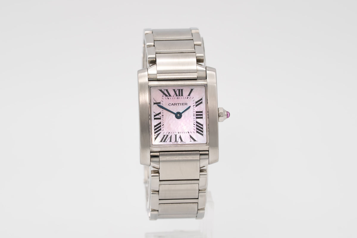 Cartier Tank Française Lady 2384 MOP Stainless Steel 20mm Papers