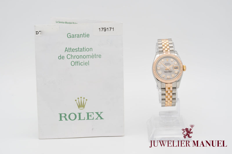 Rolex Lady-Datejust 179171 Meteorite Diamond Stahl Rosegold 750 Automatik 26mm