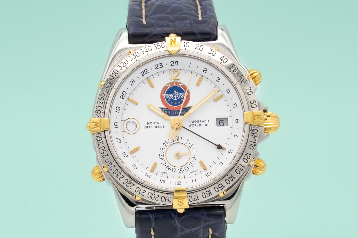 Breitling Duograph World Cup Edition B15508 Stahl Gelbgold 39mm Papers