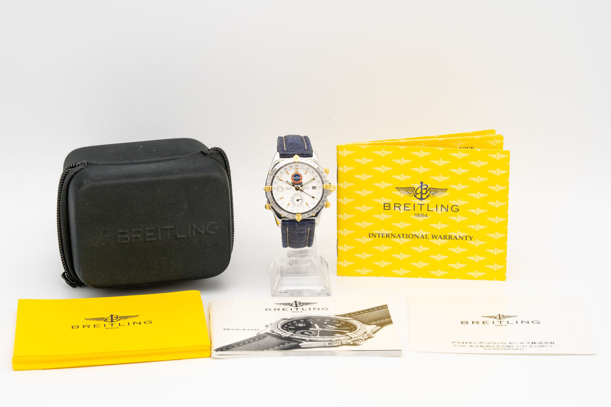 Breitling Duograph World Cup Edition B15508 Stahl Gelbgold 39mm Papers