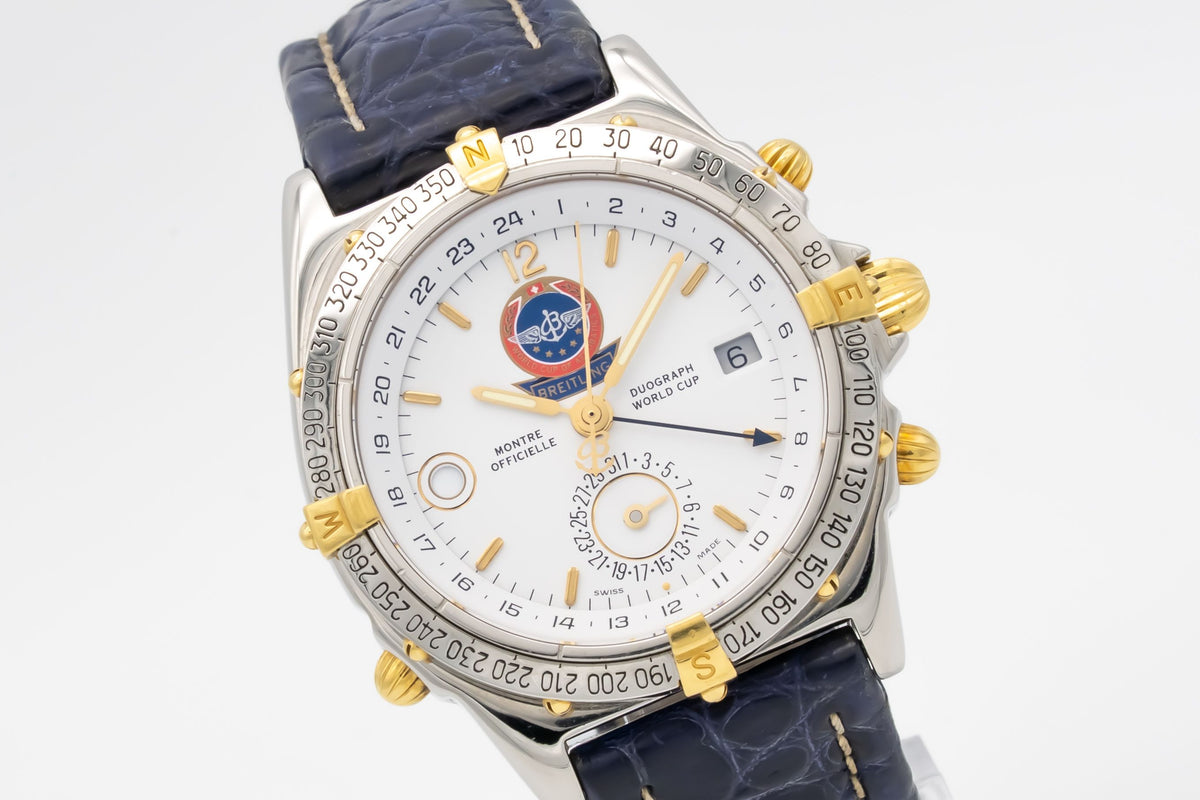Breitling Duograph World Cup Edition B15508 Stahl Gelbgold 39mm Papers