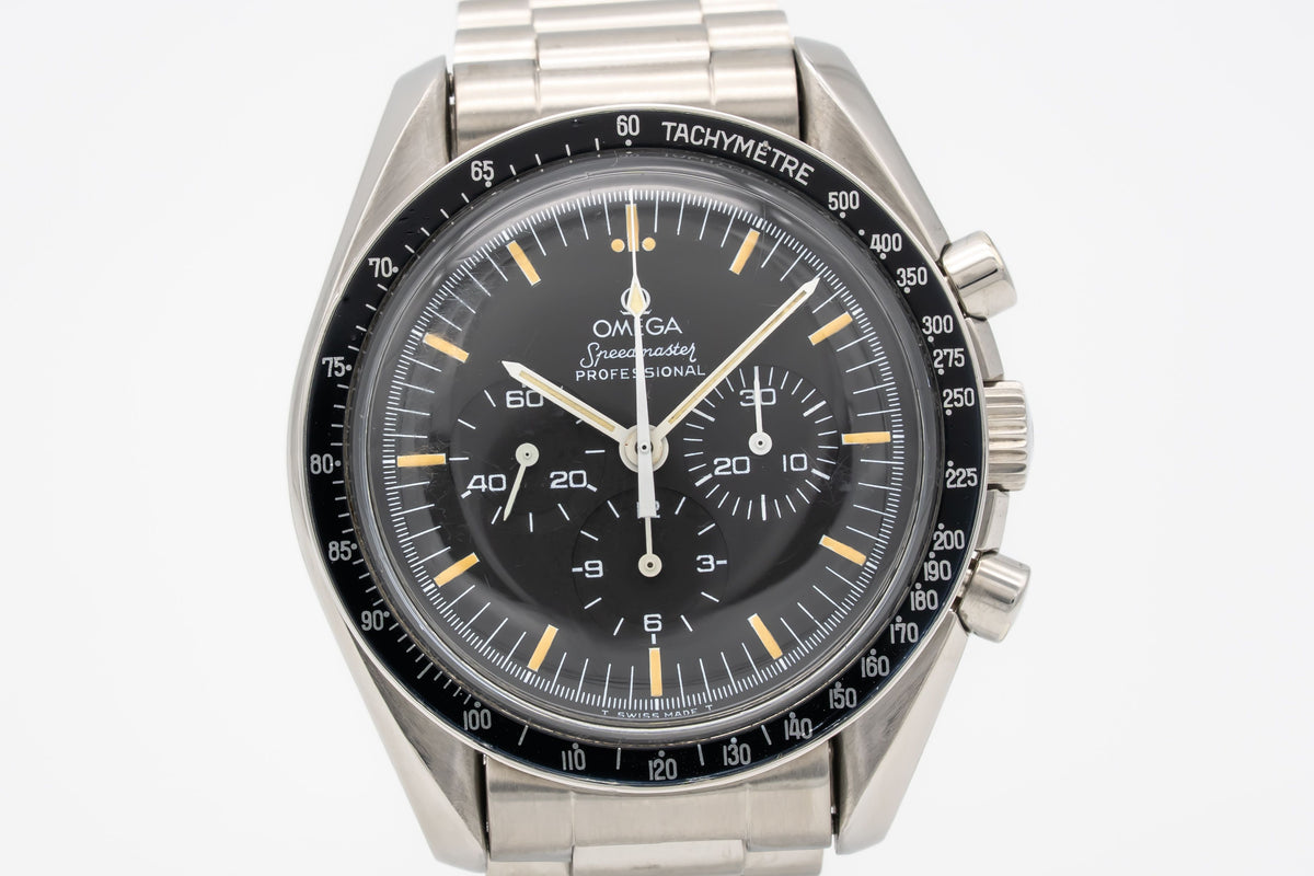 Omega Speedmaster Professional Moonwatch Rare Long S and R Stainless Steel Manual Winding 42mm