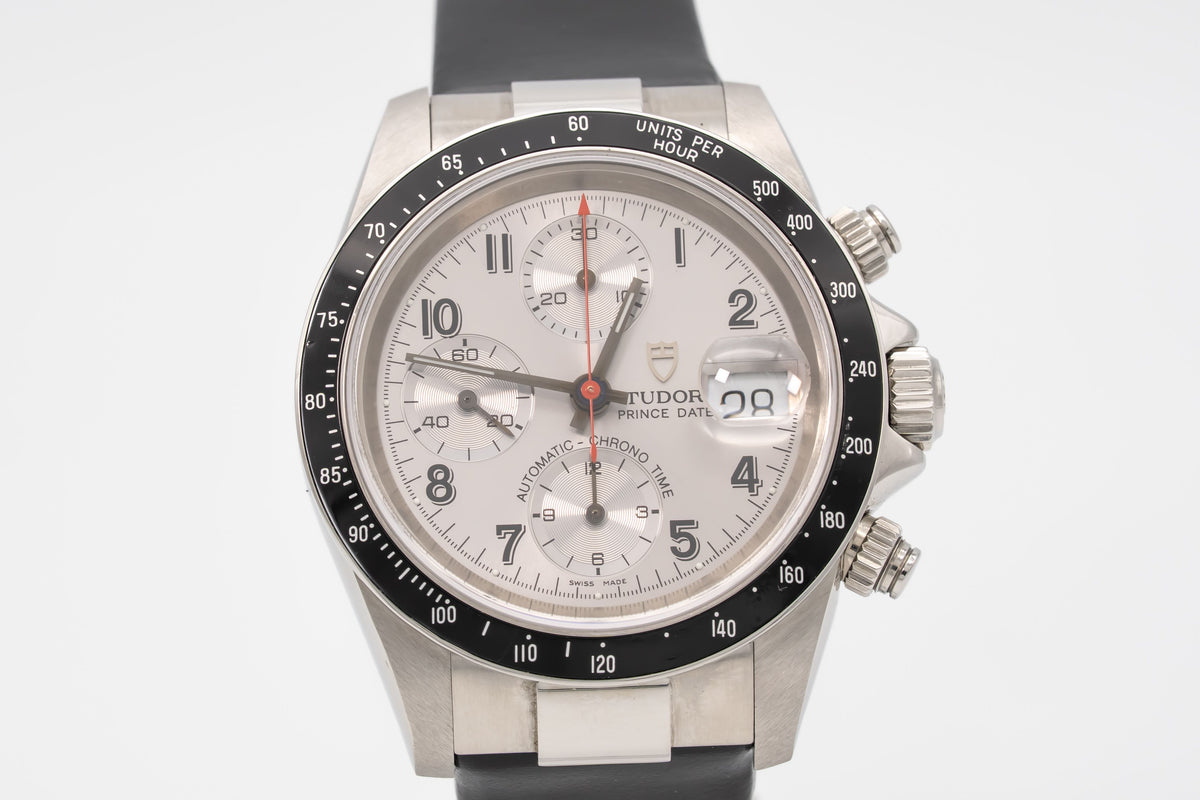 Tudor Prince Date 79280 Rare Unpolished Chrono Stahl Automatik 40mm Papers